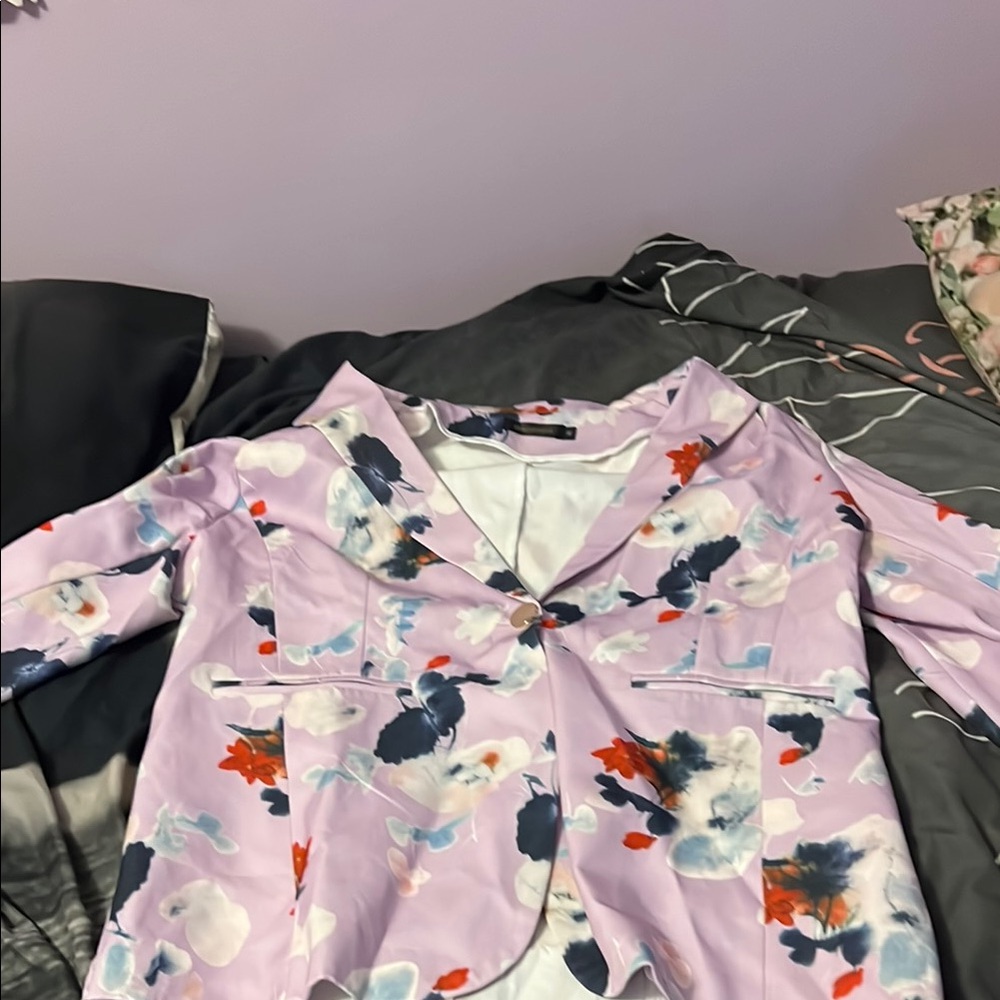 Floral Women's Jacket in Pink and Blue